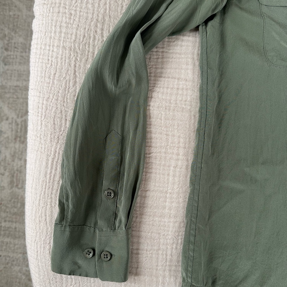 Equipment Olive Green Button Down Small - image 8